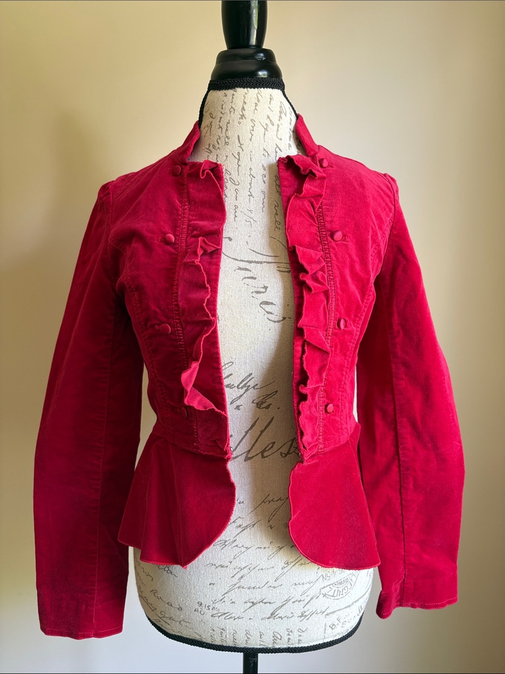 White House Black Market Red Velvet Blazer